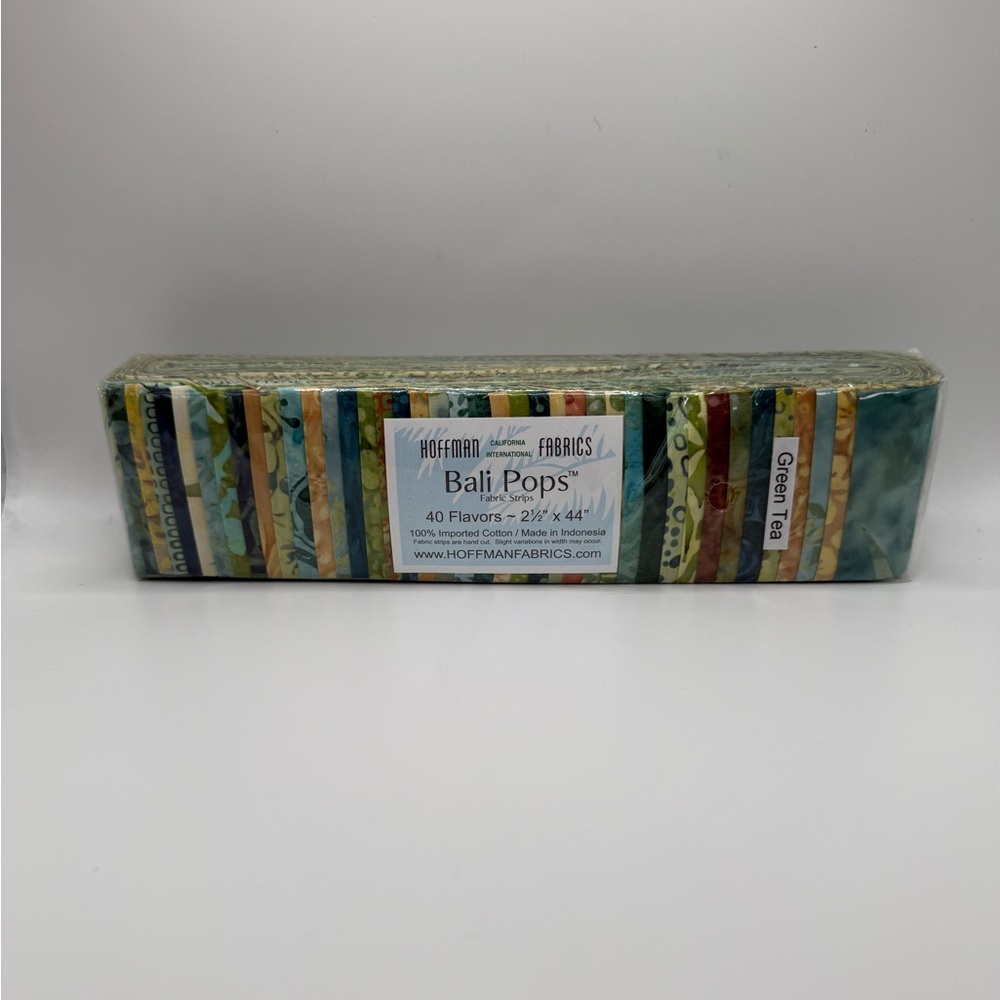 Green Tea Hoffman Fabrics Bali Pops Fabric Strips